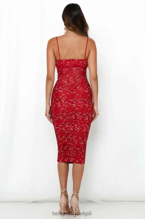 kleding Hello Molly hoe laag kun je gaan midi-jurk rood XR2L7437