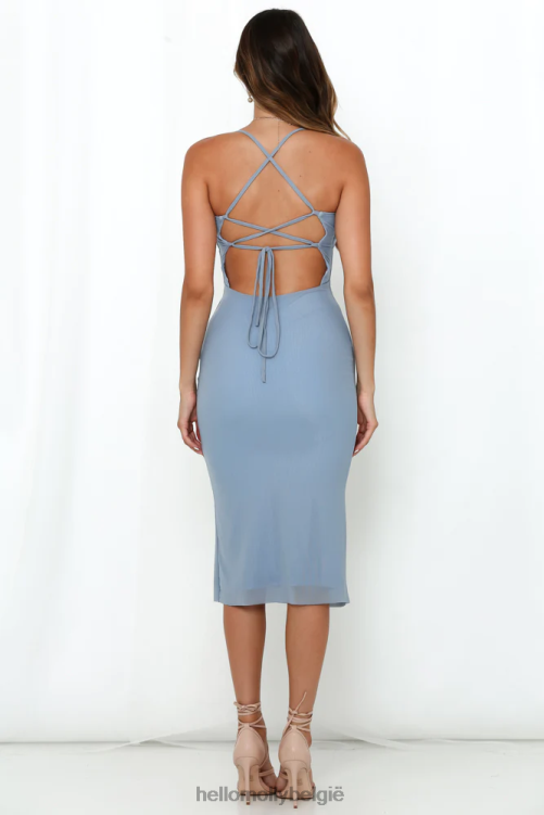 kleding Hello Molly inhalerende vertrouwen midi-jurk blauw XR2L7070