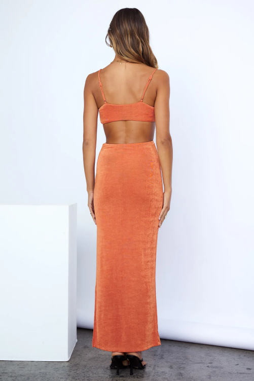 kleding Hello Molly innerlijke diva midi-jurk oranje XR2L7643