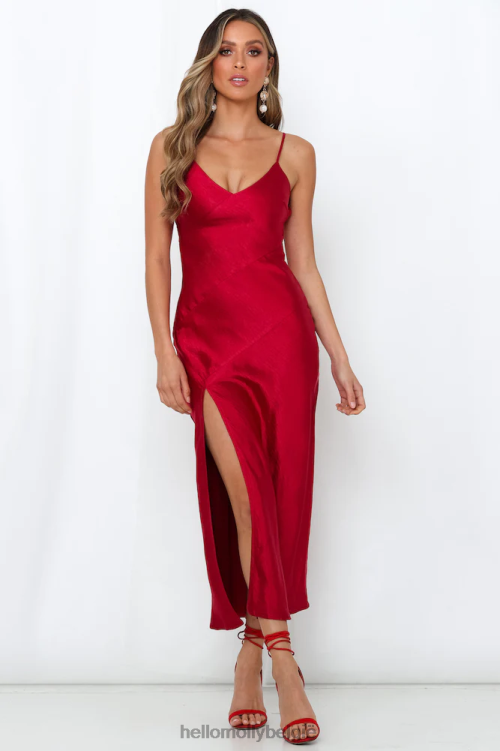 kleding Hello Molly karmozijnrode klavers maxi-jurk wijn XR2L7249