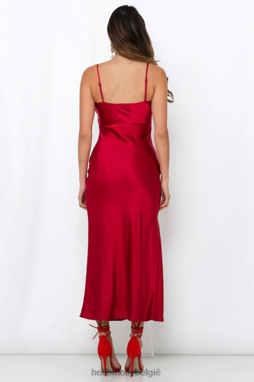 kleding Hello Molly karmozijnrode klavers maxi-jurk wijn XR2L7249