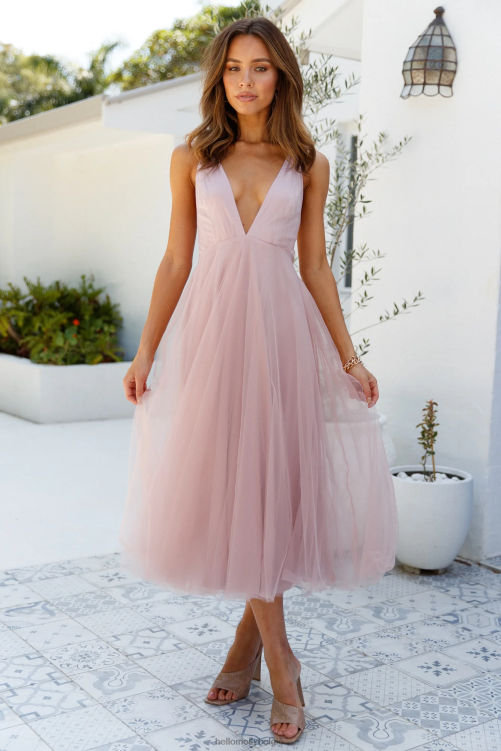 kleding Hello Molly kiss the girl midi-jurk blush XR2L7133