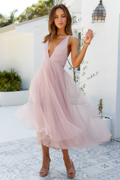 kleding Hello Molly kiss the girl midi-jurk blush XR2L7133