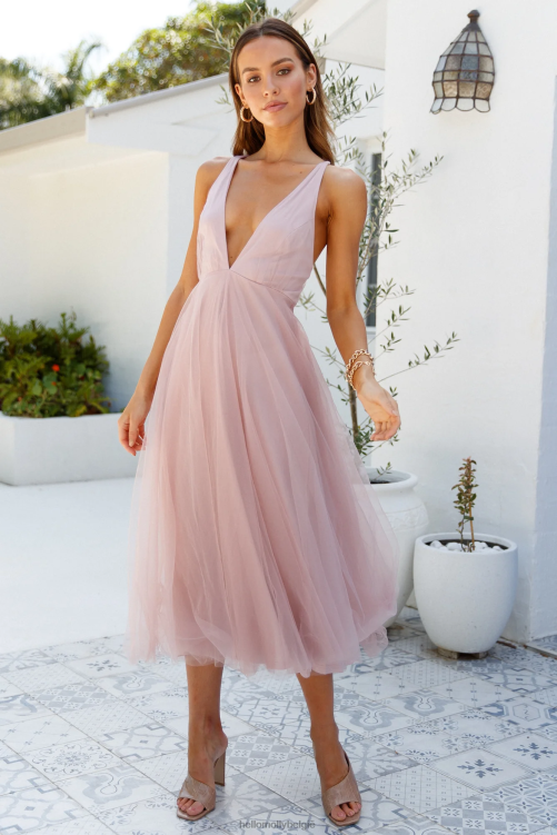 kleding Hello Molly kiss the girl midi-jurk blush XR2L7133