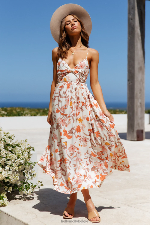 kleding Hello Molly lady like you midi-jurk beige XR2L7425