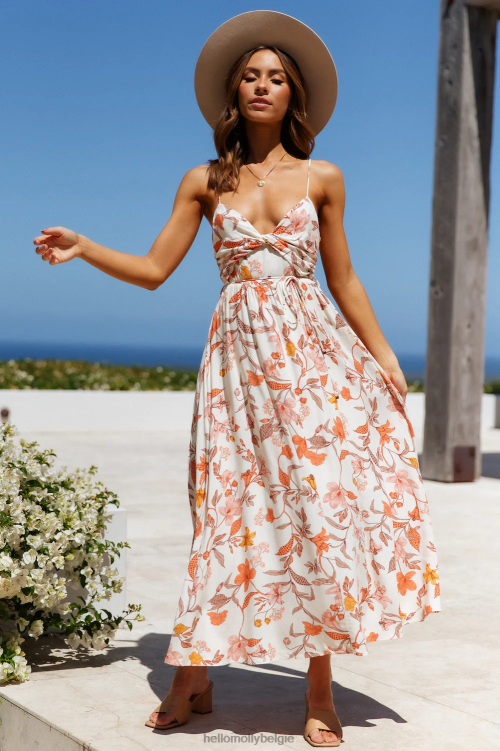 kleding Hello Molly lady like you midi-jurk beige XR2L7425