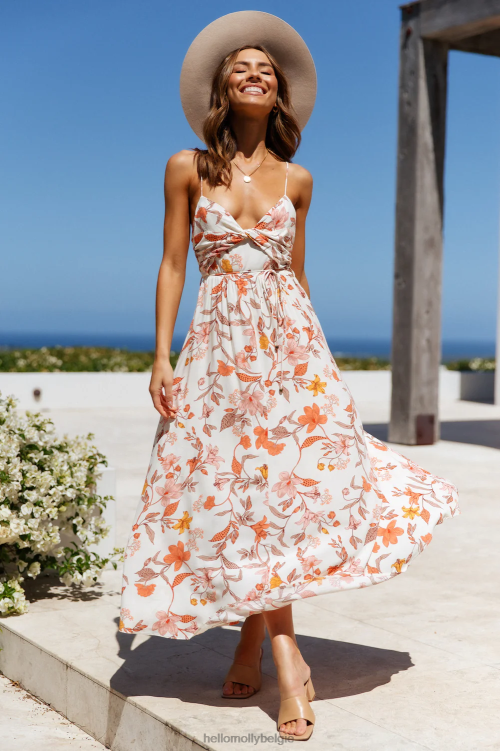 kleding Hello Molly lady like you midi-jurk beige XR2L7425