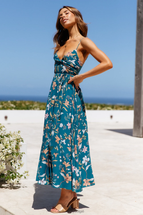 kleding Hello Molly lady like you midi-jurk groenblauw XR2L7315