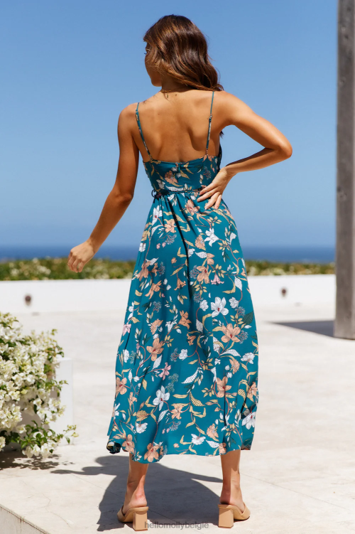 kleding Hello Molly lady like you midi-jurk groenblauw XR2L7315