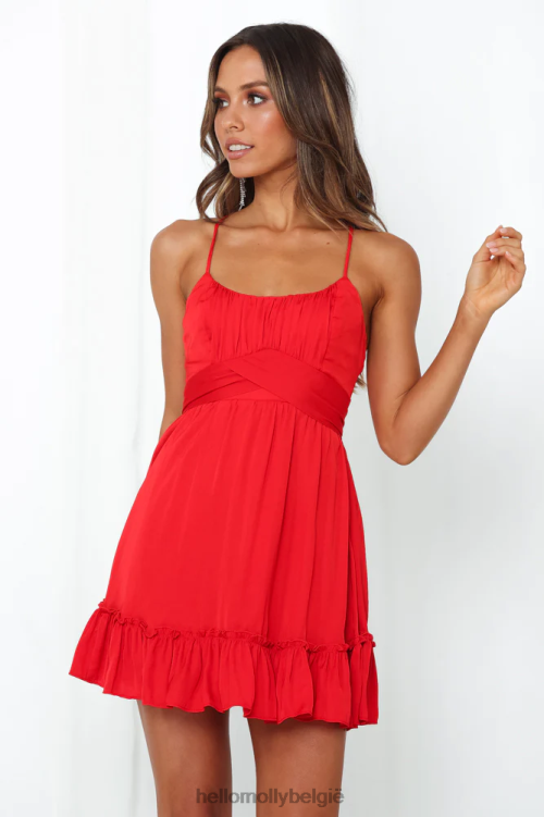 kleding Hello Molly nippende mezcal jurk rood XR2L7044