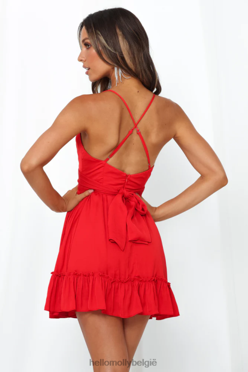 kleding Hello Molly nippende mezcal jurk rood XR2L7044