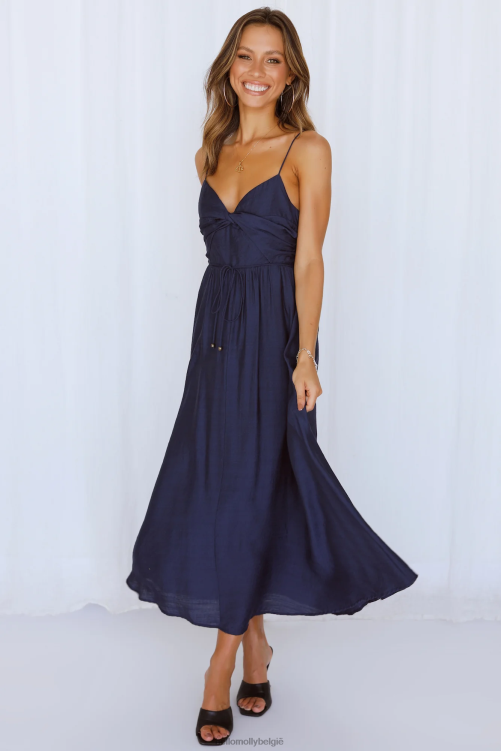kleding Hello Molly onze volgende brunch midi-jurk navy XR2L7495