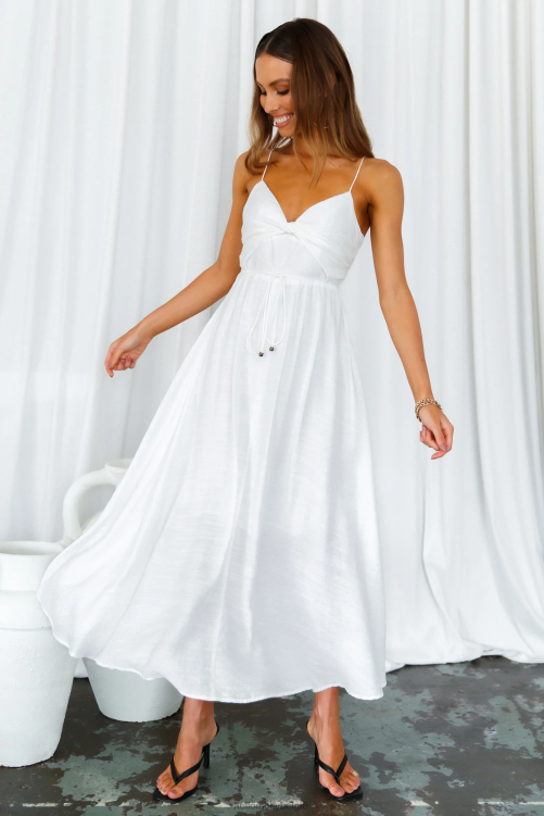 kleding Hello Molly onze volgende brunch midi-jurk wit XR2L7622
