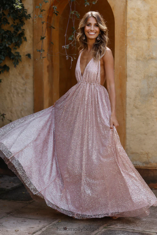 kleding Hello Molly perfecte plaatsen maxi-jurk brons XR2L7322