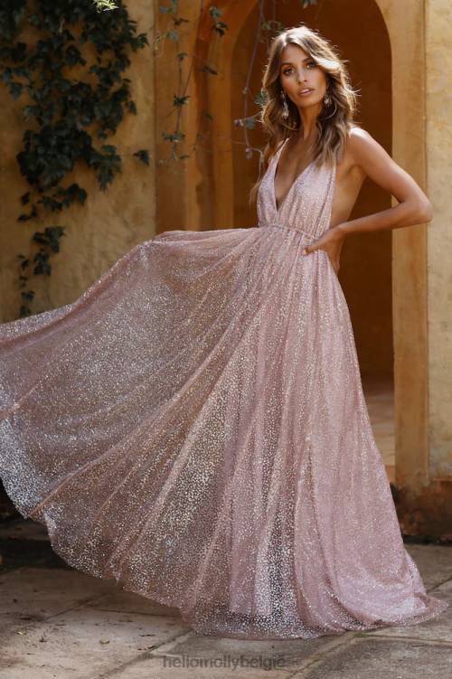 kleding Hello Molly perfecte plaatsen maxi-jurk brons XR2L7322