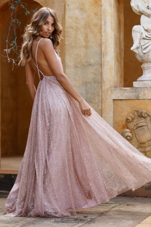 kleding Hello Molly perfecte plaatsen maxi-jurk brons XR2L7322