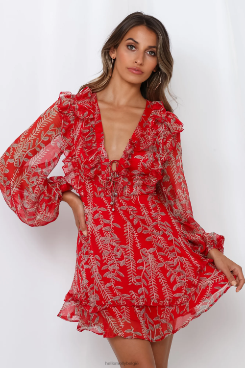 kleding Hello Molly samengebonden jurk rood XR2L7653