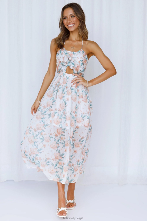 kleding Hello Molly smooth breeze maxi-jurk wit XR2L7659