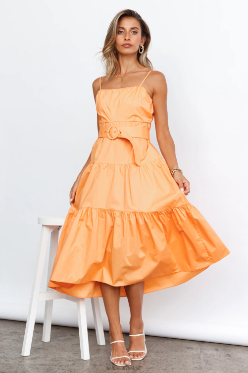 kleding Hello Molly tropicana coole midi-jurk oranje XR2L7684