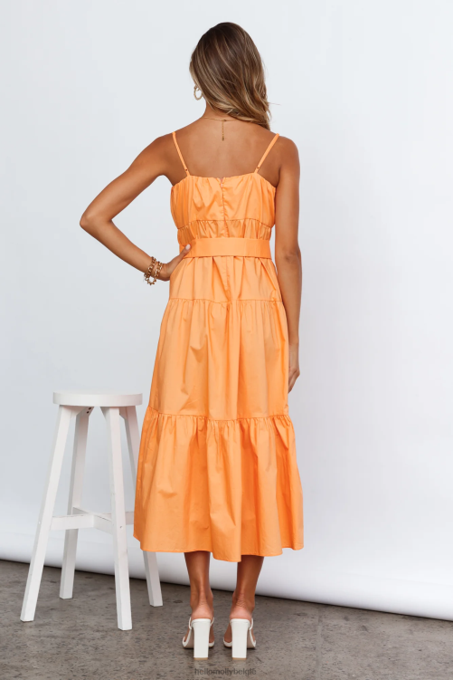 kleding Hello Molly tropicana coole midi-jurk oranje XR2L7684