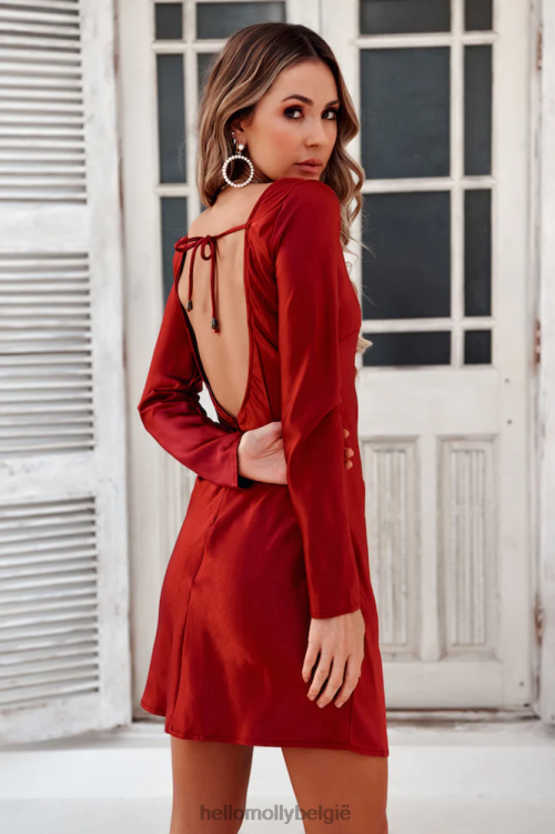 kleding Hello Molly uitdrukkelijke toestemming jurk wijn XR2L7446