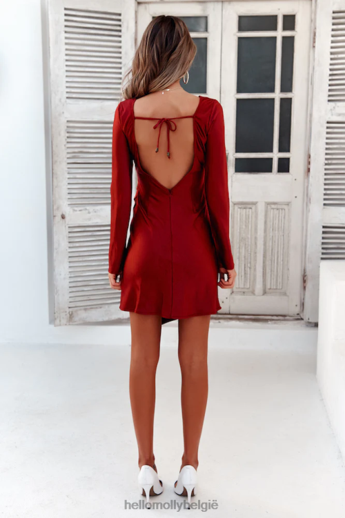 kleding Hello Molly uitdrukkelijke toestemming jurk wijn XR2L7446