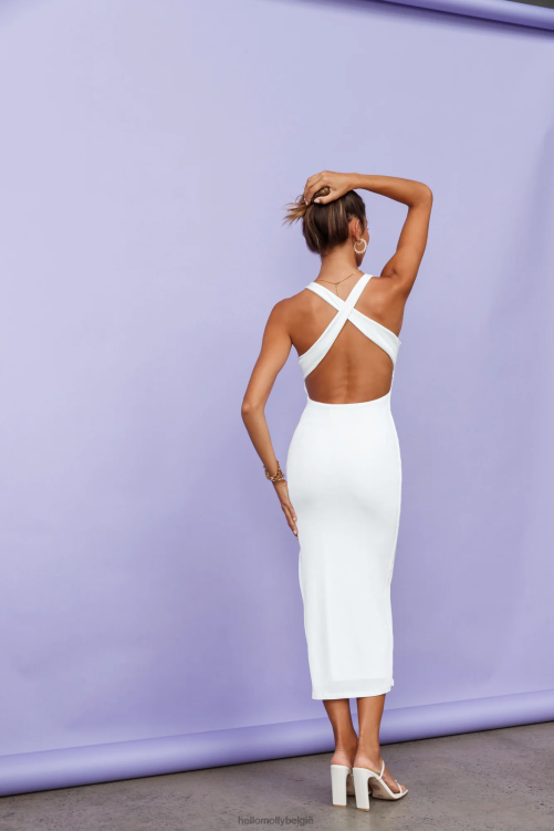kleding Hello Molly vragenuurtje maxi jurk wit XR2L7029