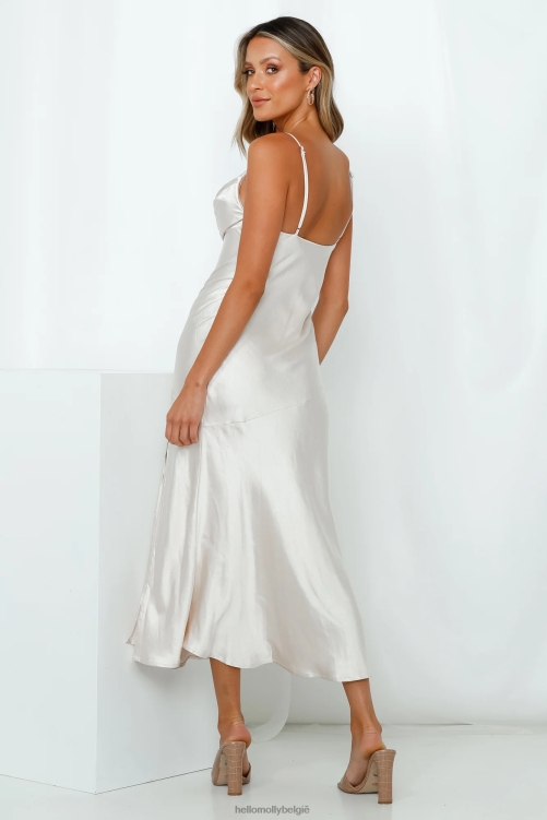 kleding Hello Molly wilde op de dansvloer midi-jurk champagne XR2L7309