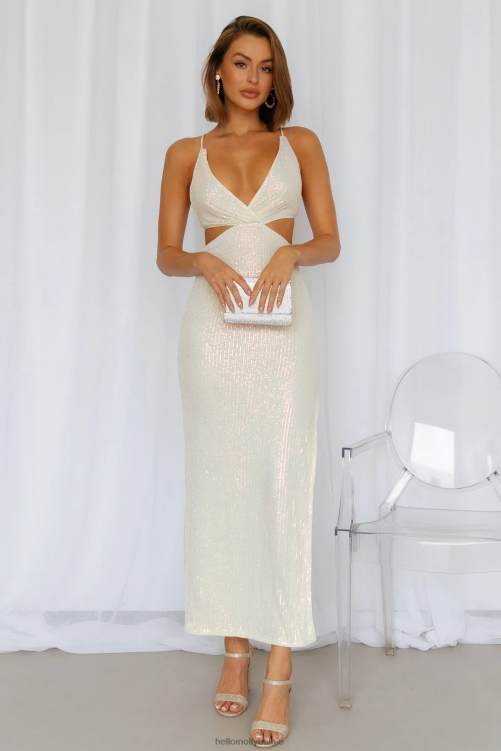 kleding Hello Molly Creëer de spell midi-jurk met crèmekleurige pailletten XR2L3771