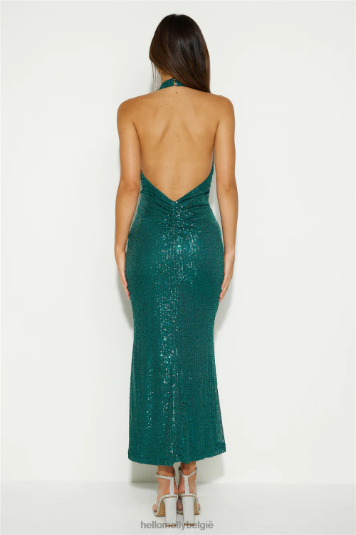 kleding Hello Molly Shine Your Soul maxi-jurk met pailletten bosgroen XR2L5702