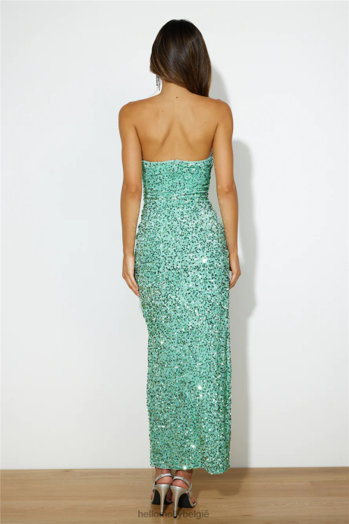kleding Hello Molly Sparkle From Far maxi-jurk met pailletten groen XR2L6274