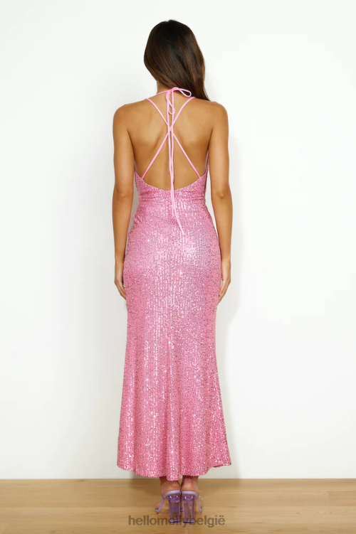 kleding Hello Molly Sparkle With Me maxi-jurk met pailletten roze XR2L5926