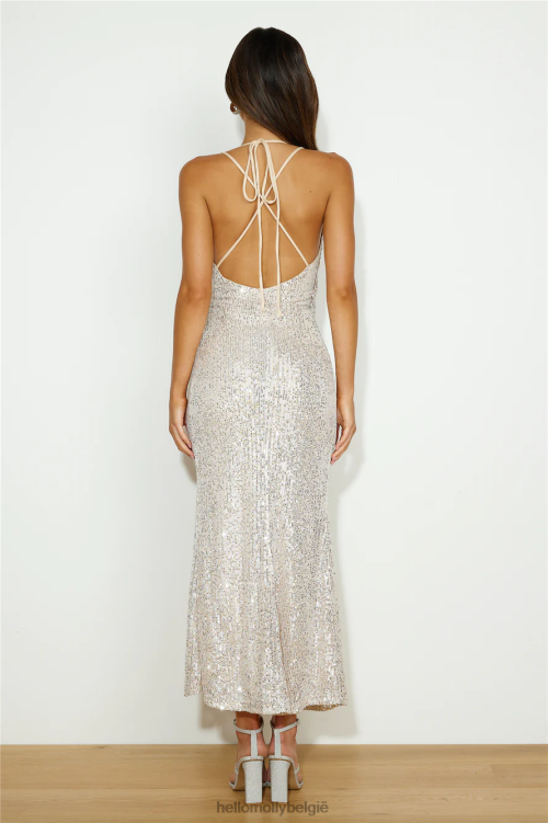 kleding Hello Molly Sparkle With Me maxi-jurk met pailletten zilver XR2L5855