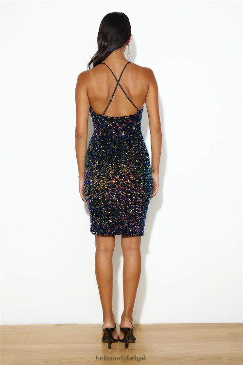 kleding Hello Molly Sparkle barbie midi-jurk met pailletten zwart XR2L3129