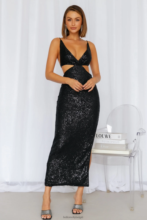 kleding Hello Molly create the spell midi-jurk met zwarte pailletten XR2L3837