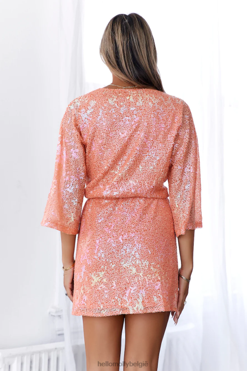 kleding Hello Molly fade in jurk oranje pailletten XR2L2819