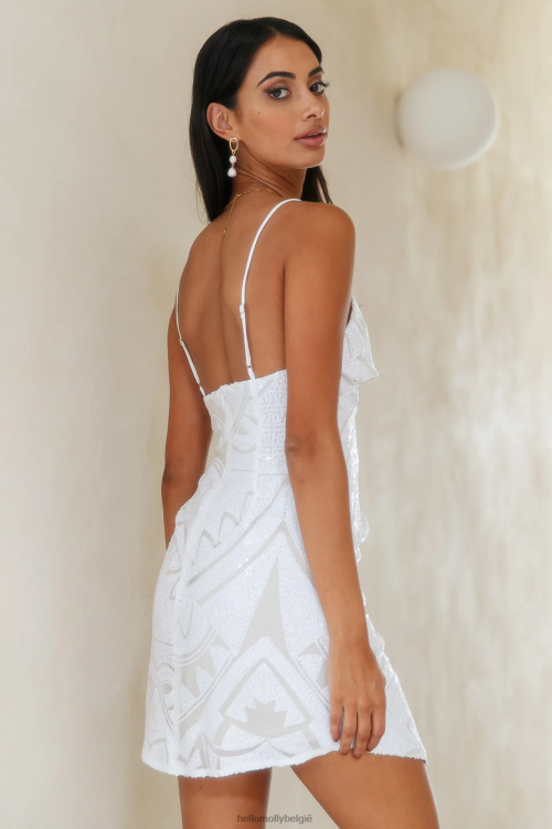 kleding Hello Molly fashionista babyjurkje witte pailletten XR2L987