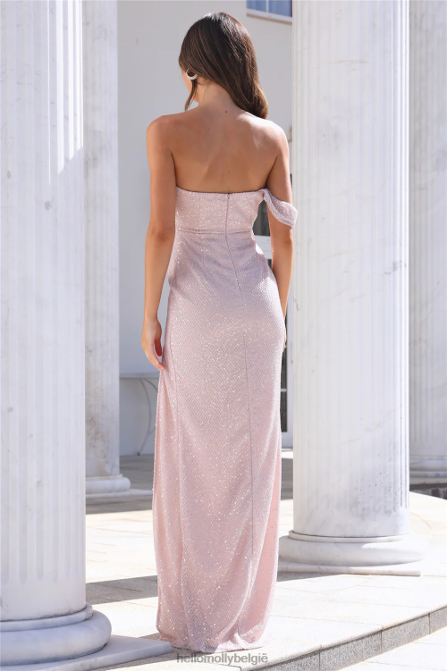 kleding Hello Molly geef mij de maxi-jurk met diamanten pailletten roze XR2L6450