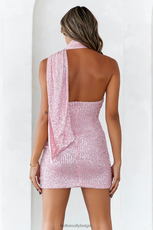 kleding Hello Molly glamourpuss mini-jurkje met pailletten roze XR2L2421