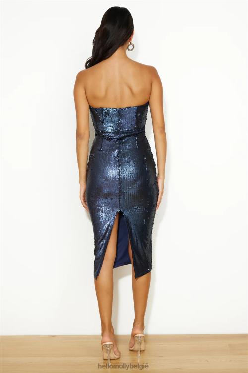 kleding Hello Molly godin energie midi-jurk met pailletten marineblauw XR2L5330