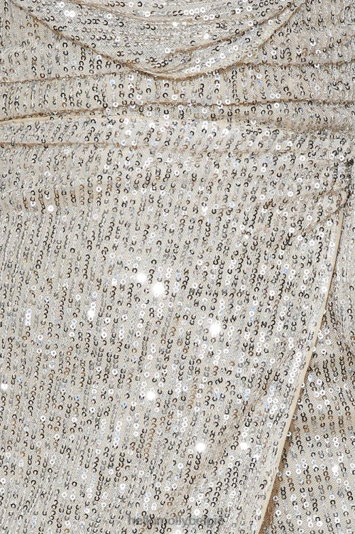 kleding Hello Molly mini-jurkje met spiegelmagische pailletten beige XR2L1318