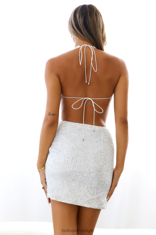 kleding Hello Molly pittige uitstraling paillettenjurk zilver XR2L1138