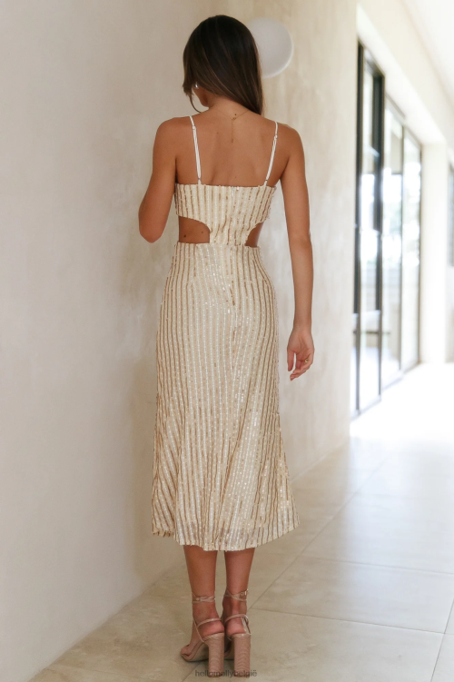 kleding Hello Molly sprankelende love midi-jurk met gouden pailletten XR2L4224