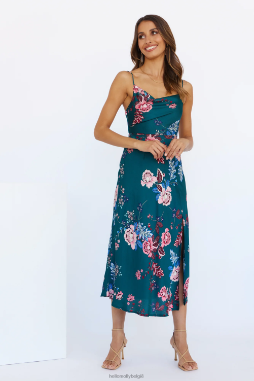 kleding Hello Molly Atlas maxi-jurk groen XR2L6853