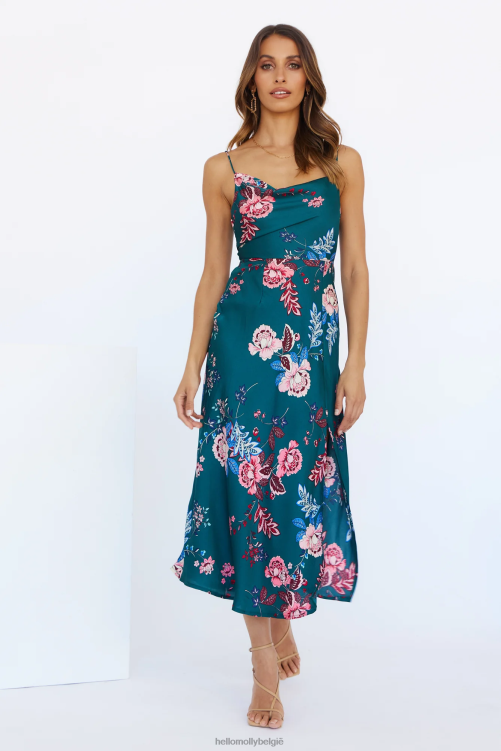 kleding Hello Molly Atlas maxi-jurk groen XR2L6853
