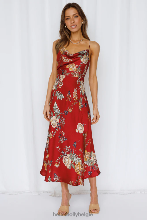 kleding Hello Molly Atlas maxi-jurk wijn XR2L6849