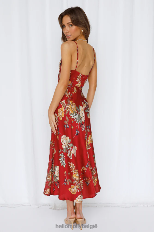 kleding Hello Molly Atlas maxi-jurk wijn XR2L6849