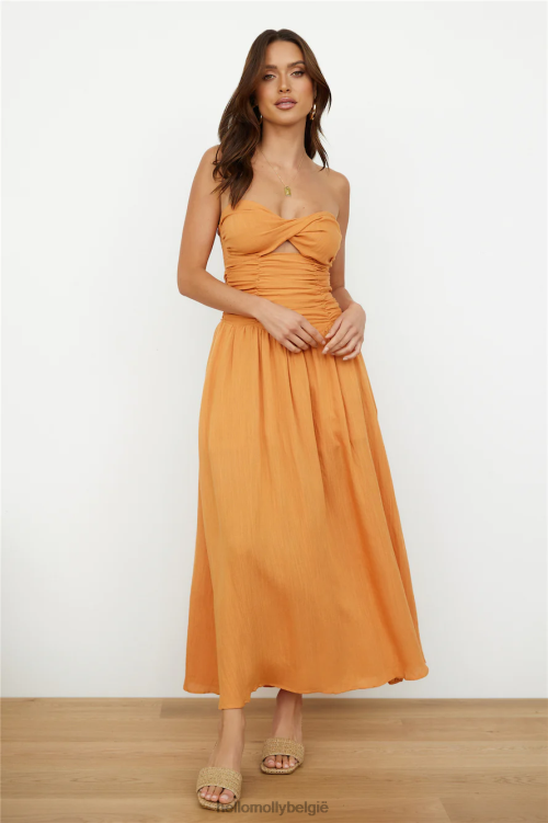 kleding Hello Molly Bloody Mary maxi-jurk oranje XR2L6499