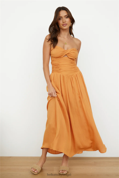 kleding Hello Molly Bloody Mary maxi-jurk oranje XR2L6499