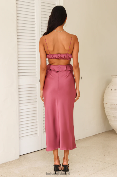kleding Hello Molly Cherishing Moments satijnen maxi-jurk roze XR2L5714